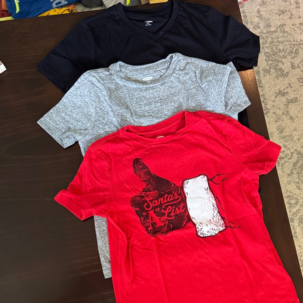 Old Navy Kids' T-Shirt Trio - Red, Gray, and Black